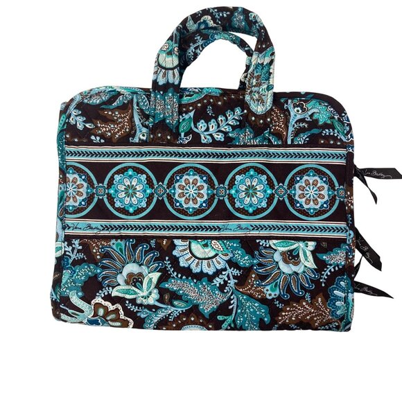 Vera Bradley Travel Organizer Bag Retired Java Blue Floral Paisley Print - Picture 1 of 10